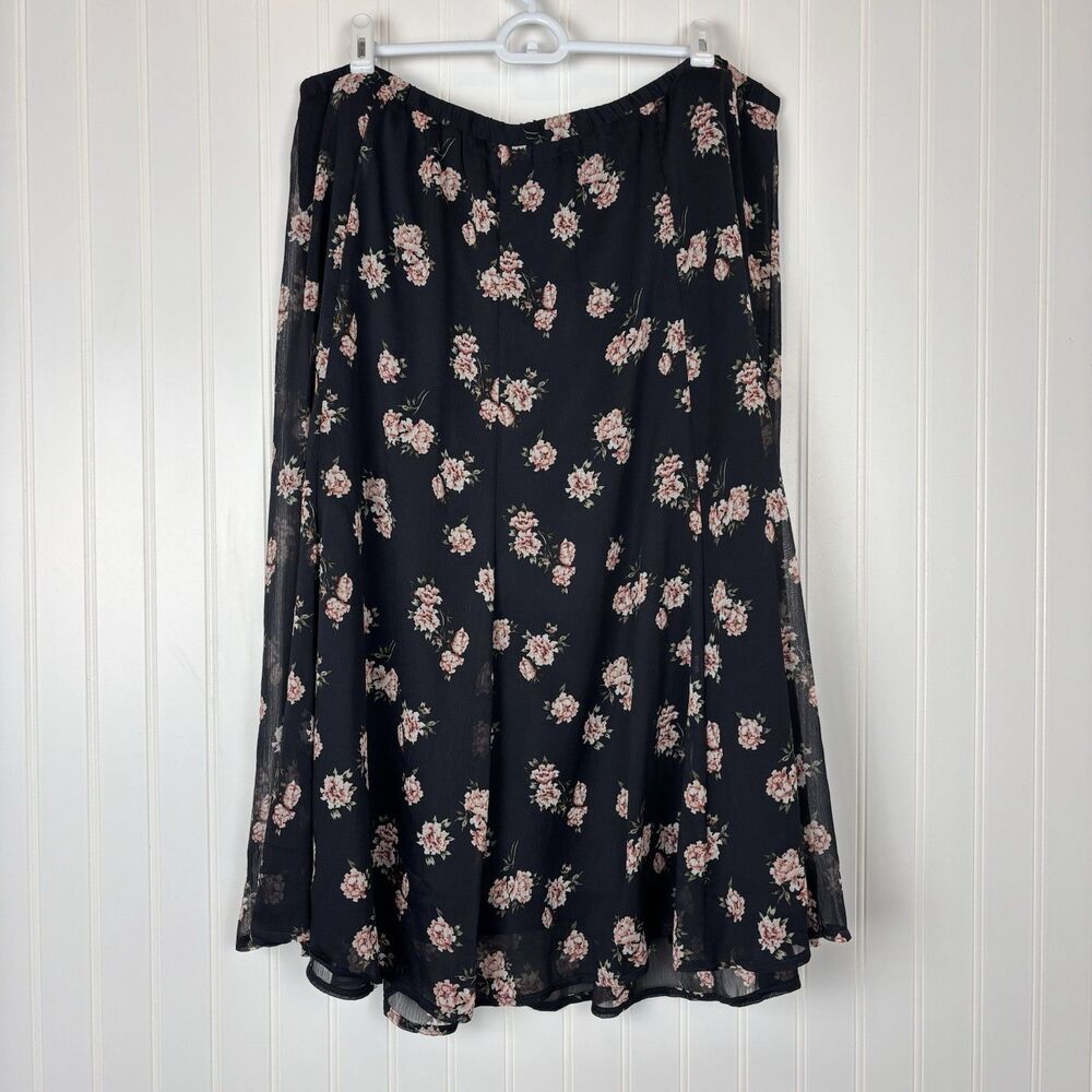 Floral Women Y2K Fairy Midi Skirt Sz 1X Cottagecore Bloomcore Boho Flowy Elastic